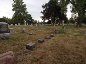 variety of headstones